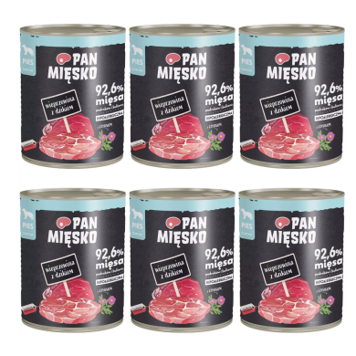 Pan Mięsko 6 x puszka 800g wieprzowina z dzikiem